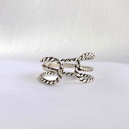 Sterling Silver Triple Layer Twisted Statement Ring